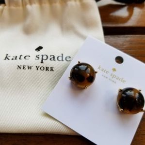 NWT Kate Spade New York Large Gum Drop Tortoise Shell Round Stud Earrings